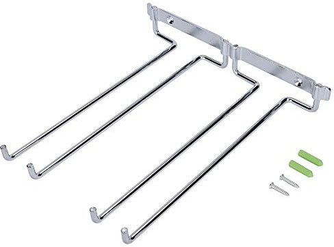 Fdit Montaje en pared de hierro copas de vino, doble Stemware soporte para copas de vino estante de almacenamiento botella soporte de vidrio