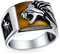 Herren Edelstein Großen Brüllenden Braunen Tigerauge Löwenkopf Ring Für Männer Massive Oxidiert .925 Sterling Silber Handgefertigt In Der Türkei
