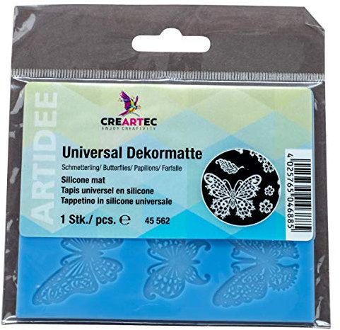 CREARTEC - Universal Dekormatte / Dekomatte - Schmetterlinge - zur Herstellung detailgenauer, zierlicher Motive mit z.B. Paperpaste oder Seife - 113 x 90 mm - Made in Germany
