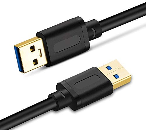 TanQY USB 3.0 A to A Male Cable 1.8M, Double End Cord With Gold-Plated Connector for Hard Drive Enclosures, DVD Player, Laptop Cooler