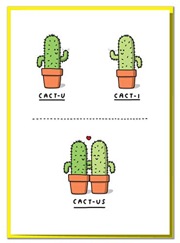Cact-us. Funny, Romantic, Anniversary, Birthday or Valentine's Day Card
