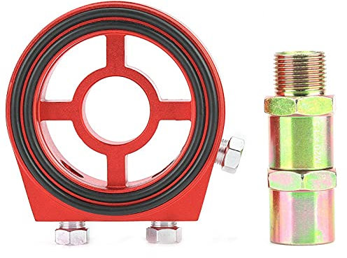 Piastra radiatore olio, radiatore filtro alluminio universale in alluminio Piastra a sandwich Kit adattatore misuratore temperatura olio
