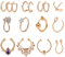 Mayhoop 12 Stück Fake Piercings Fake Nasenpiercing Ear Cuffs Fake Septum Ring Hoop Rosegold Fake Helix Lippen Piercing Ohrmanschette Ohrclips Non Piercing Schmuck