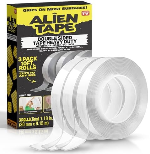 Bell+Howell Alientape Nano Nastro biadesivo multiuso, rimovibile, adesivo trasparente, lavabile, resistente, resistente, per moquette, cornici fotografiche, decorazione come visto in TV