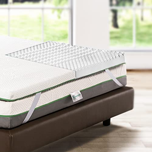 Bedshire Surmatelas Orthopédique en Mousse à Mémoire de Forme pour Lit 80x200 cm, Hauteur 6 cm, avec Revêtement Déhoussable