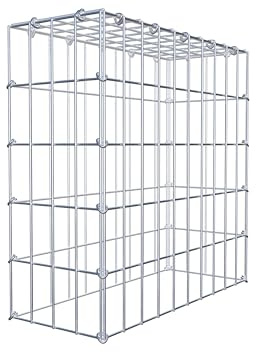 Gabiona Anbau-Gabione Typ3 eckig, Maschenweite 5 x 10 cm, Tiefe 20 cm, Gabione 50 x 50 x 20 cm (L x H x T), C-Ring