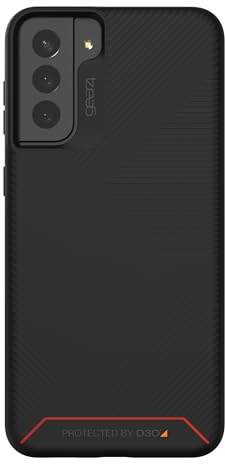 Gear4 Denali Schutzhülle mit ultimativem Aufprallschutz [geschützt durch D3O] – hergestellt für Samsung Galaxy S21 5G – Schwarz, 702007299
