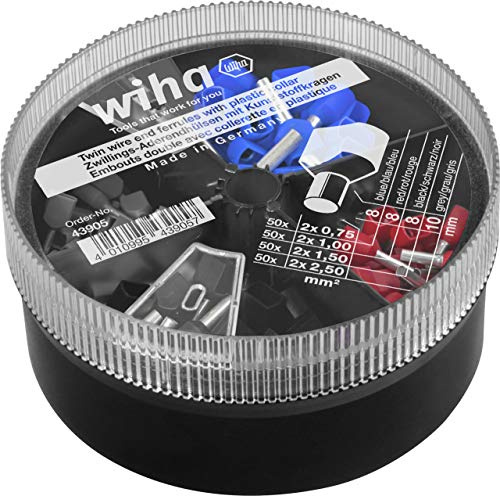 Wiha Aderendhülsen mit Kunststoffkragen Set (43902) 0,5 - 2,5 mm² 400 St. Farbcode 2 (DE) in Streudose