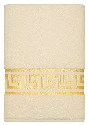Belle Arti Premium Mäander Handtücher Duschtücher Gästetücher Flauschige Frottee Baumwolle (30 x 50 cm, beige)