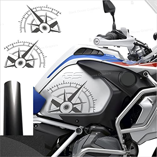 2 Aufkleber kompatibel mit Tankseiten Motorrad R 1200 1250 GS Adventure LC (Anthrazit)
