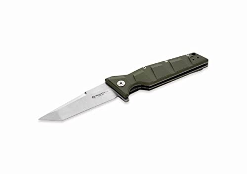 Maserin COLTELLO ARTIGLIO 420 in acciaio D2 con finitura satinata e manico in G10 colorato (Verde)