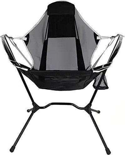 Reclining Camping Chair Portable Heavy Duty Outdoor Folding Camping Chair for Adults Kids,Aluminum Alloy Camping Chair Backrest Folding Swing Chair for Camping,Lawn,Beach,Picnic,Travel,Stargaze (Grey)