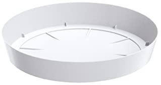 Soucoupe pour Pot de Fleurs - en Plastique - Blanc - 19 cm