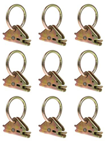 TEHAUX 10st E-Track-zubehör D-Ring-ankerpunkte Ladungssicherungsringe Einzelstollen Verfolgen E-Track O-Ring-zurranker Zurrgurte Festmachen E Spurringe E-spur Anhänger Halter Stahl