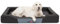 Bjird Hundebett - Hundekorb für kleine mittelgroße & große Hunde - Hundekissen - Hundesofa aus Kunstleder - Bezug abnehmbar und waschbar - Deluxe - Größe: M - Schwarz