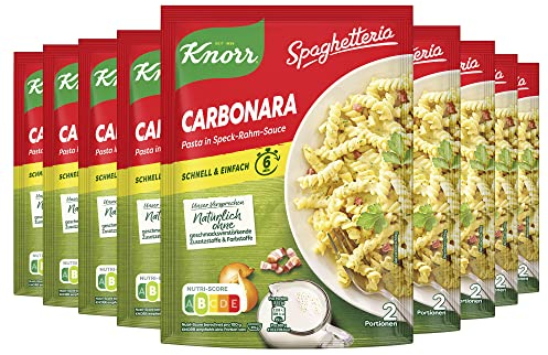Knorr Spaghetteria Nudel-Fertiggericht Carbonara leckeres Nudelgericht 9x 155g