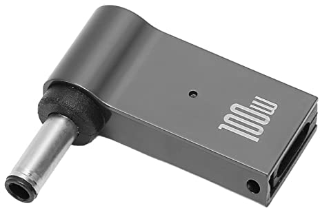 PUSOKEI USB C zu DC Adapter, 90 Grad USB C Buchse auf Stecker DC 4,5 X 3,0 Mm Klinkenstecker Konverter, Tragbarer 100 W 5 A PD Ladegerätanschluss für Laptop