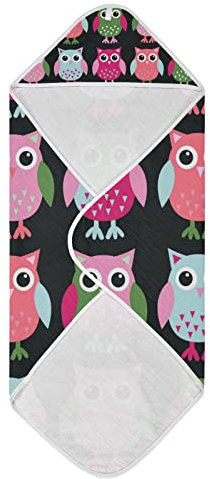 Niedliche Eule Baby Badetuch Mädchen Kapuze Baby Handtuch Super Weiche Kapuzenhandtücher 4 Schichten Baby Registrierung Geschenke für Jungen und Mädchen, 89 x 89 cm