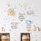 Tanlaby Niedliche Elefanten Wandtattoo Dream Big Little One Wandsticker Mondstern Rosa Blau Luftballon Wandaufkleber für Kinder Babyzimmer Wohnzimmer Schlafzimmer Kinderzimmer Hause Wanddekoration