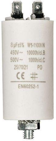 CABLEPELADO Condensador de arranque para motor eléctrico | Condensador Permanente | monofásico | 4 terminales | Apto para bombas, compresores, lavadoras, maquinas de aire | 450 VAC | 8.0 uF