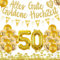 Cheereveal 50. Goldene Hochzeit Deko Set, Alles Gute zur Goldene Hochzeit Banner Luftballons Girlande, Gold 50 Konfetti, Hochzeitsjubiläum Feier Party Dekorationen Zubehör