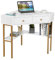 LIFEZEAL Bureau d’Agnle avec 2 Tiroirs et Etagères, Bureau avec Rangment en Bois, Table d’Ordinateur 70,5 x 70,5 x 75 CM, Bureau Angle Gaming (Blanc)