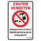 INDIGOS UG - Aluverbundplatte Schilder 3mm - Sicherheit - Verbotsschild Ernten verboten - 300x200 mm - Hotel, Firma, Schutz, KITA, Arzt, Praxis, Wohnung