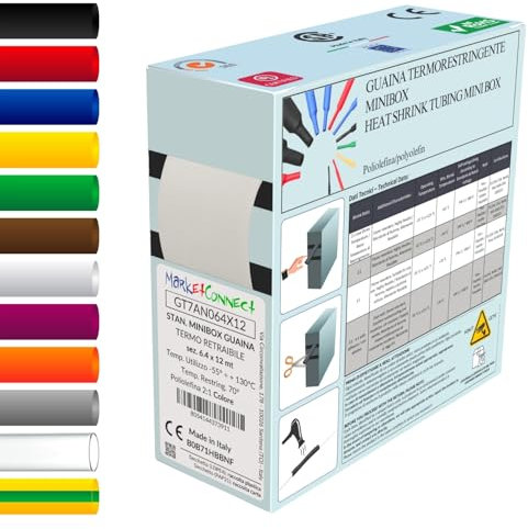 MarketConnect® Guaina Termorestringente Ø 3,2 mm, L 15mt • BIANCO • MINIBOX 2:1 STANDARD