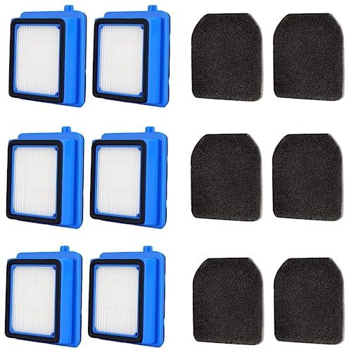 12 Stück QX7 Filter Zubehör für AEG QX6 QX7 QX8-2 ASKW1 Staubsauger Ersatzteile - 6 Vormotorfilter 6 Hygienefilter