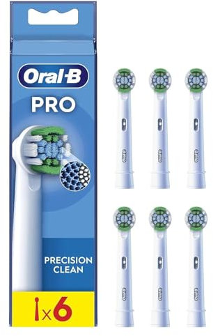 Oral-B Pro Precision Clean Recambios para Cepillo de Dientes Eléctrico, Pack de 6 Cabezales, Blanco - Originales