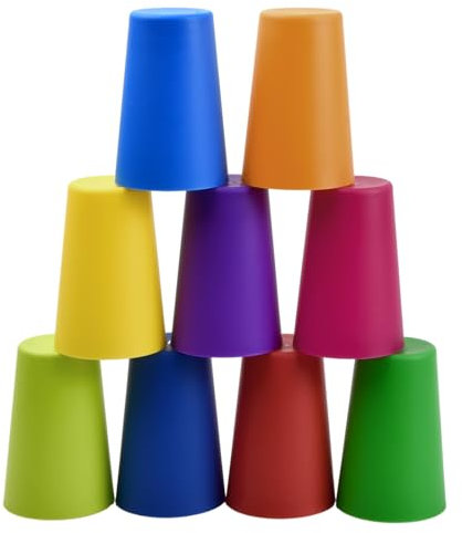 9 Pièces Gobelet Plastique Reutilisable 9 Couleur, Gobelets pour Enfants Colorés, Verres à Eau en Plastique Dur, 160ml Gobelets de Pique Nique pour Cuisine Fêtes Camping Barbecues Voyages