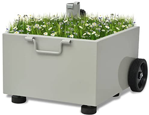 Outdoor Umbrella Stand Plant Pot Grey-Colour: Grey-Material: Durable Metal