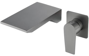 Unterputz Armatur Waschbecken Einhebel Waschbecken Armaturen Wasserhahn FüR Waschbecken Spritzwassergeschützte Heiß Und Kaltwassermischung Aus Edelstahl,Pistolengrau