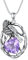 LONAGO Krähe Halskette 925 Sterling Silber Rabe mit Herzförmiger Geburtsstein Anhänger Halskette für Frauen (Juni)