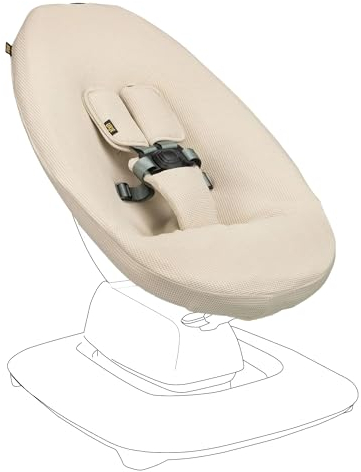 Ukje Liner Schwingbezug kompatibel mit 4moms MamaRoo 5, Multi-Motion Baby Schaukel, Baby Schaukelbezüge, Babywippenbezug, leicht zu installieren, handgefertigt in Europa (Grau) (Beige Wafel)