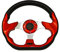 Drifting Steering Wheel,Sportlenkrad Universal 13 320mm Racing Sportwagen Lenkrad mit Hupenknopf Kohlefaser (Color : Red)