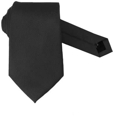 SycloPak Cravate Homme 8cm Extra Slim en Soie - Cravate Noire Unie pour Mariage, Affaires & Cadeaux Père Fait Main, Plusieurs Couleurs Noir/Bleu/Bordeaux