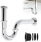 Universal Siphon Syphon Badezimmer Waschbecken bad G1-1/4 Edelstahl rostfrei sifon Abflussrohr röhrensiphon abfluss ablaufgarnitur inkl Gummimanschette