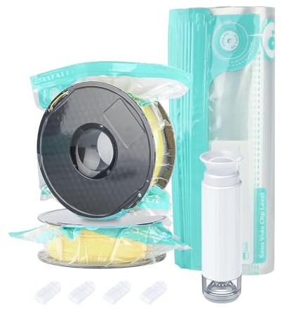 Annalocker Filament für 3D-Drucker, Vakuumbeutel, 10 Stück, Vakuumbeutel mit manueller Pumpe/Zange, Vakuumversiegelte Beutel, wiederverwendbar, Beutel für Lieferungen