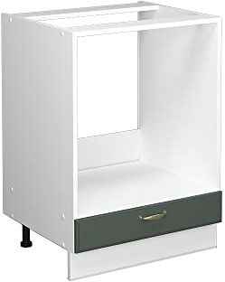 Vicco Meuble pour Four Fame-Line, Vert Or Campagne/Blanc, 60 cm, PT Marbre