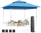 Pavillon 3,6x3,6m,Pop Up Gartenpavillon 4 Sandsäcken, One Push Faltpavillon Wasserdicht Stabil, Doppeldach Partyzelt, Höhenverstellbar (265-275-285cm) für Patio Markt Camping Strand (Blau)