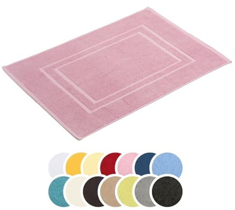 liebling Badvorleger, 100% hochwertige Baumwolle, Serie Borkum, 650 gr. / m², 50 x 70 cm, 60 Grad, Öko-Tex-Zertifiziert, schnelltrocknend, Farbe: Altrosa