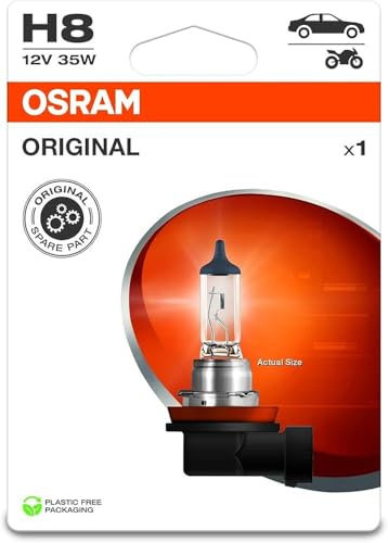 Osram ORIGINAL LINE 12V, H8, halogen headlight lamp, Single Blister (1 lamp), white