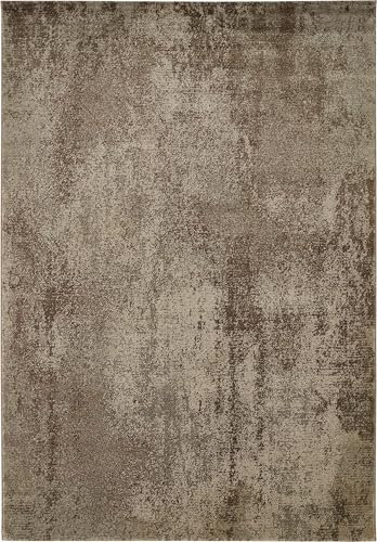 andiamo Luna Zeitloser Webteppich | Kurzflor Teppich für Esszimmer, Wohnzimmer Schlafzimmer im Vintage Look | Wohnzimmerteppich | Taupe 160 x 230 cm