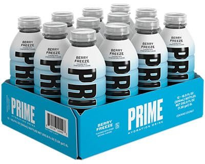 Prime Hydration Berry Freeze Flavour 500ml (Pack of 12) | Electrolyte-Rich Drink for Ultimate Hydration | Zero Calories | Hydrate Anytime