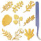 craspire 9 Stück Blätter Blumen Gold Metall Aufkleber 1,5 x 1,5 Zoll Boho Farn Palm Leaf Aufkleber Mit Pinzette Wasserdicht Selbstklebend Nickel Dekorieren Aufkleber Abziehbilder Für Scrapbooks DIY
