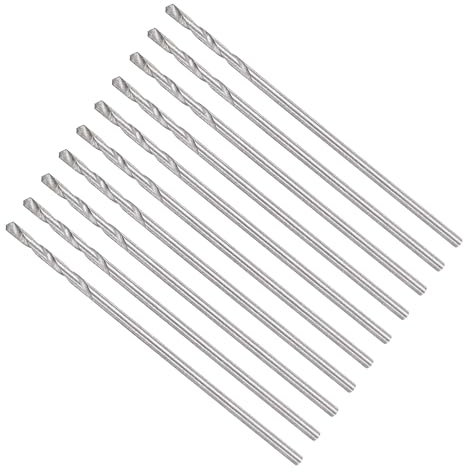 METALLIXITY Drill Bit (0.5mm) 10Pcs, 4241 High-Speed Steel Straight Shank 118° Uncoated Bright Finish Drill Bit for Wood Plastic Iron Copper Aluminum Low Soft Metal