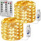 2Pack USB Fairy Lights, 120LED 40Ft/12M String Lights, USB Lights Indoor/Outdoor, Copper String Lights with Timer Remote for Bedroom Garden Party Christmas Decorations (Warm White)