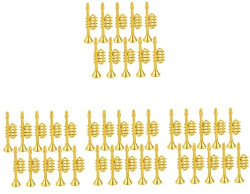 Cabilock 4 Sätze Christbaumschmuck Weihnachten Weihnachtsbaumdekorationen Weihnachtsschmuck Zum Aufhängen Ornamente Lichter Instrument Weihnachtsschmuck Plastik Golden 10 Stück * 4