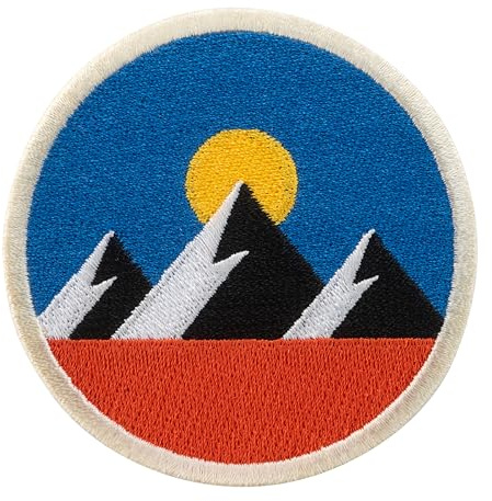 Urbanski Patch Outdoor Berge Abzeichen Adventure & Explorer Badge zum Aufbügeln | Aufnäher Applikation Bügelbild (Mountain Sunrise)